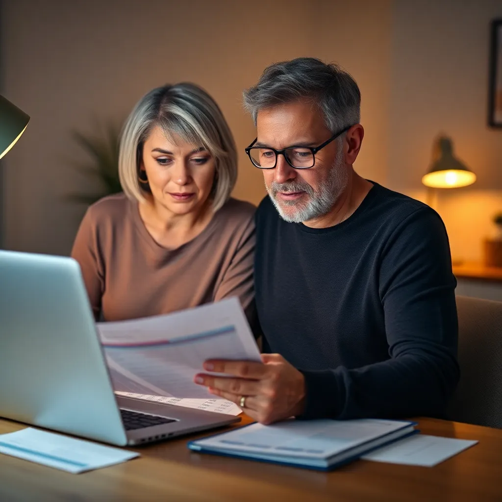 Nederlandse vrouw die financiële app gebruikt op smartphone terwijl ze aan keukentafel zit